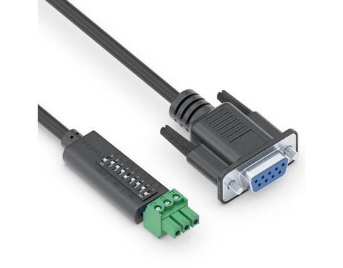 PureTools PTM-RS100 RS-232 Kabel 9 Pin D-Typ / 3 Pin Phoenix mit DIP Switch