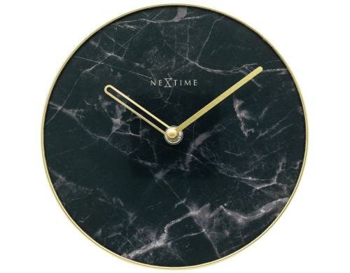 NexTime Tischuhr Marble schwarz Durchmesser 20cm