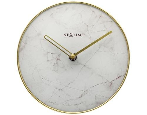 NexTime Tischuhr Marble weiss Durchmesser 20cm
