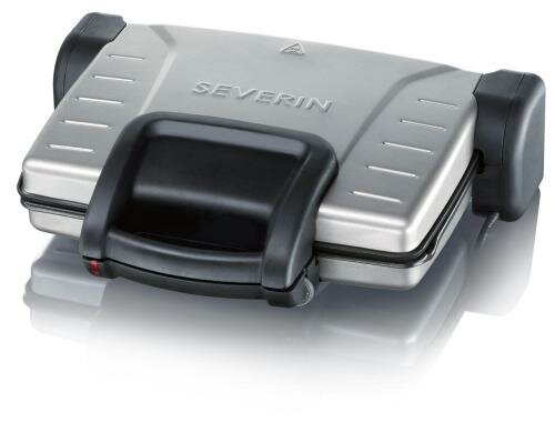Severin Kontaktgrill silber-schwarz 1800 Watt, 2 Fettauffangschalen