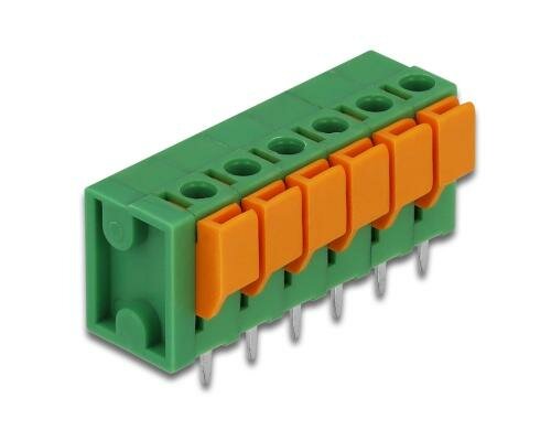 Delock Terminalblock mit Drucktaster, 4Stk für Platine 5.08mm , 6Pin, vertikal