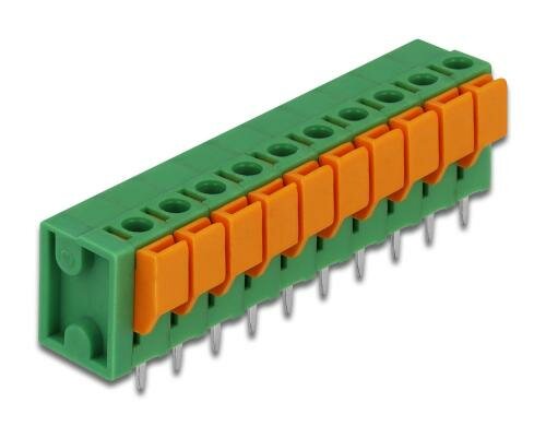Delock Terminalblock mit Drucktaster, 4Stk für Platine 5.08mm , 10Pin, vertikal