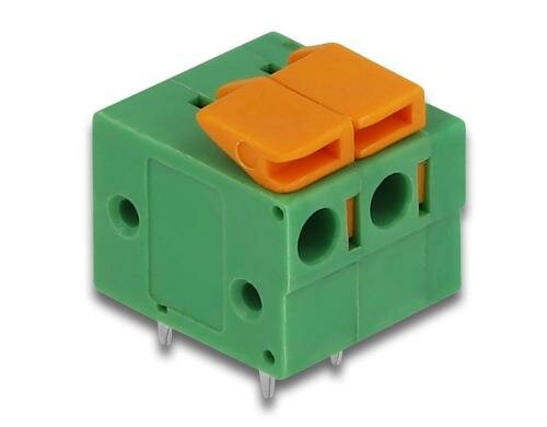 Delock Terminalblock mit Drucktaster, 4Stk für Platine 5.08mm , 2Pin, horizontal