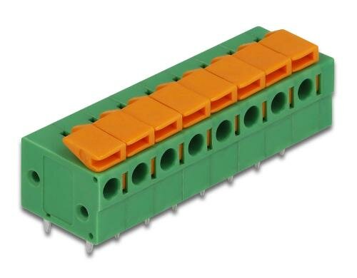 Delock Terminalblock mit Drucktaster, 4Stk für Platine 5.08mm , 8Pin, horizontal
