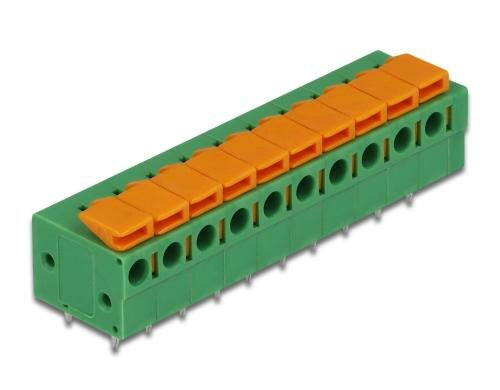 Delock Terminalblock mit Drucktaster, 4Stk für Platine 5.08mm , 10Pin, horizontal
