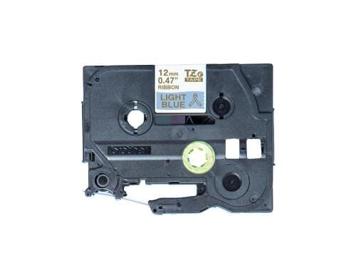 Brother P-touch Schriftband TZE-RL34 Stoffband, gold auf hell-blau, 12mm, 4m