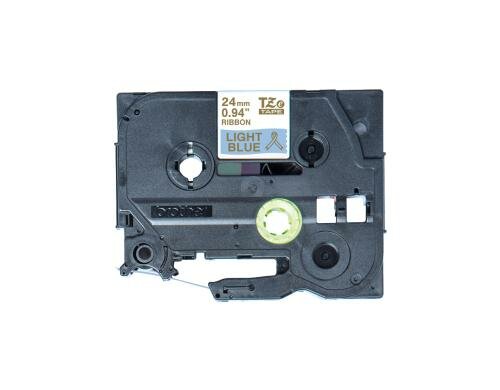 Brother P-touch Schriftband TZE-RL54 Stoffband, gold auf hell-blau, 24mm, 4m