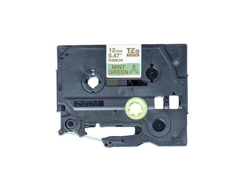 Brother P-touch Schriftband TZE-RM34 Stoffband, gold auf grün, 12mm, 4m