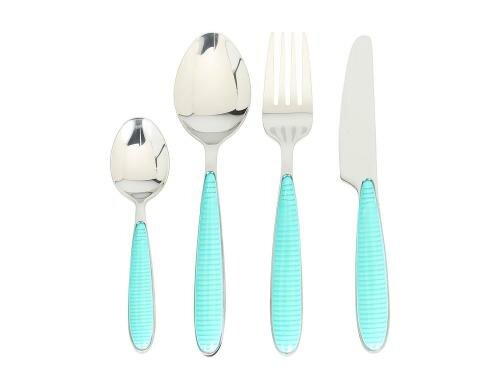 Tognana Besteckset 24tlg Glossy Hellblau Edelstahl