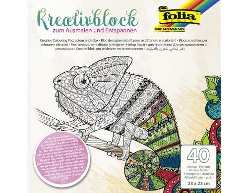 Folia Malblock Kreativ 23 x 23 cm 20 Blatt, 40 Motive