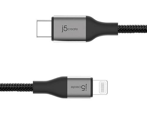 J5Create Lightning to USB-C Cable (1.2m) Schwarz