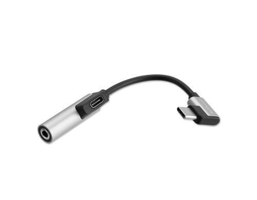 4smarts Aux Audio Splitter silber USB Typ-C auf USB Typ-C & 3,5mm Aux