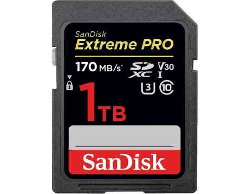 SanDisk SDXC Card 1TB Extreme Pro UHS-I V30 lesen 170MB/sec, schreiben 90MB/s