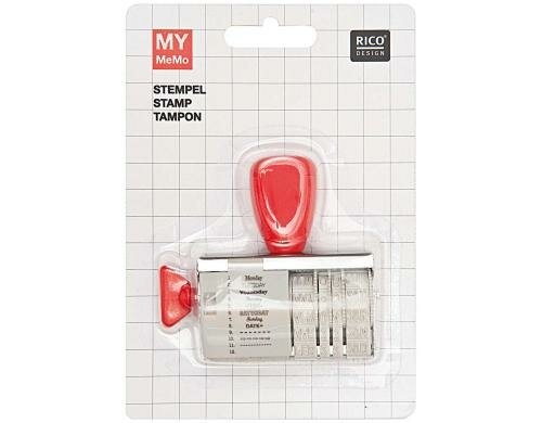 Rico Design Datumsstempel Today Wochentage mit Datum
