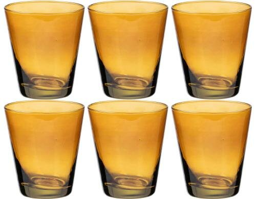 Bitz Trinkglas Kusintha  6tlg 300ml Amber 6er Set, HxD: 10.5x9cm, Vol: 300ml