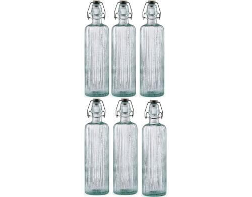 Bitz Glasflasche Kusintha Grün 0.75l 6tlg 6er Set, Bügelverschluss