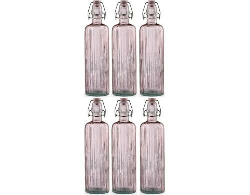 Bitz Glasflasche Kusintha Pink 0.75l 6tlg 6er Set, Bügelverschluss