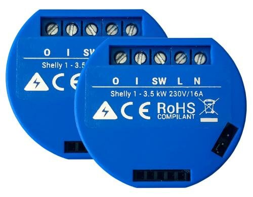 Shelly 1 WiFi-Switch, 2er Set WLAN Schaltaktor, 16 A