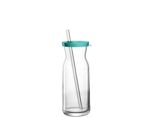 Leonardo Trinkglas mit Halm 250ml Petrol 1 Stück, D:6cm, V: 250ml