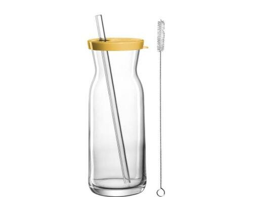 Leonardo Trinkglas mit Halm 500ml Gelb 1 Stück, D:8cm, V: 500ml