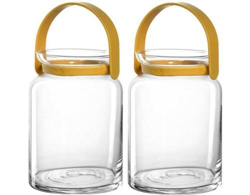 Leonardo Windlicht Colorata 2tlg 17cm Gelb 2 Stück, H17cm, D: 12cm