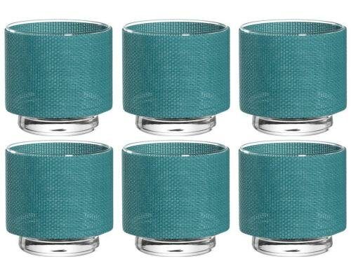 Leonardo Tischlicht Colorata 6tlg Petrol 6 Stück, H: 8cm, D: 9cm