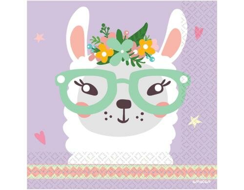 Amscan Servietten Llama 16 Stück 33x33 cm, 16 Stück