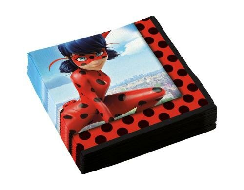 Amscan Servietten Ladybug Miraculous 33x33 cm, 20 Stück