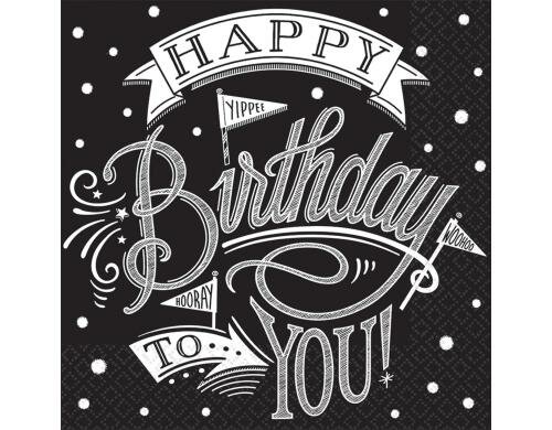 Amscan Servietten Birthday 36 Stück 33x33 cm, 36 Stück