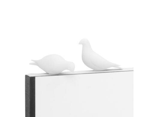 Studio Macura PERO Buchzeichen Vögel,2 Stk. Weiss, 9.8 x 2.5 x 9.8 cm