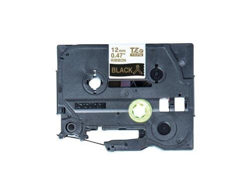 Brother P-touch Schriftband TZE-R334 Stoffband, gold auf schwarz, 12mm, 4m