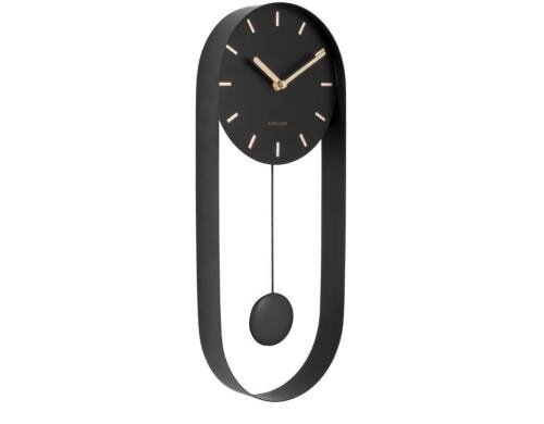 KARLSSON Pendulum Charm, Schwarz Stahl, 50 x 20 x 4.8 cm, Exkl. 1 AA Batt.