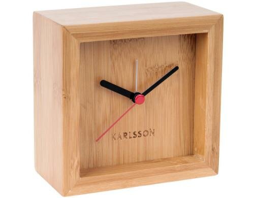 KARLSSON Wecker Franky, Bambus, Natur 10 x 10 x 5.5 cm, Exkl. AA Batterien