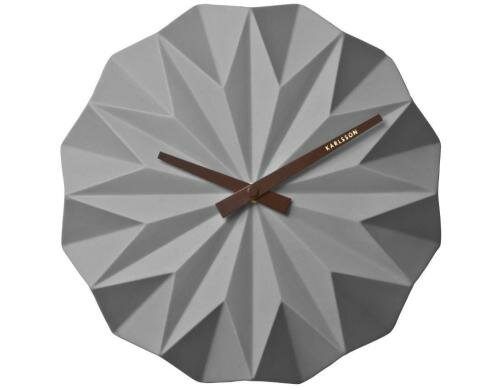 KARLSSON Wanduhr Origami, Grau matt D: 27 cm, B: 6 cm, Exkl.  1 x AA Batterien