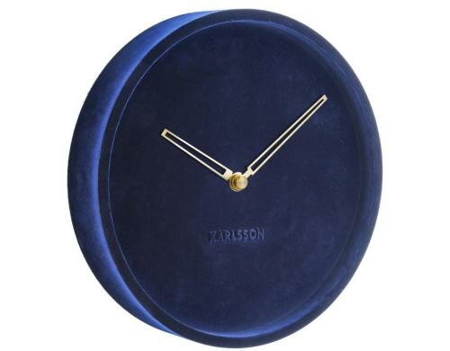 KARLSSON Wanduhr Lush, Samt, Dunkelblau D: 30 cm, B: 6 cm, Exkl. 1 AA Batterien