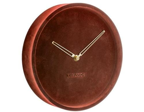 KARLSSON Wanduhr Lush, Samt, Lehmbraun D: 30 cm, B: 6 cm, Exkl. 1 AA Batterien