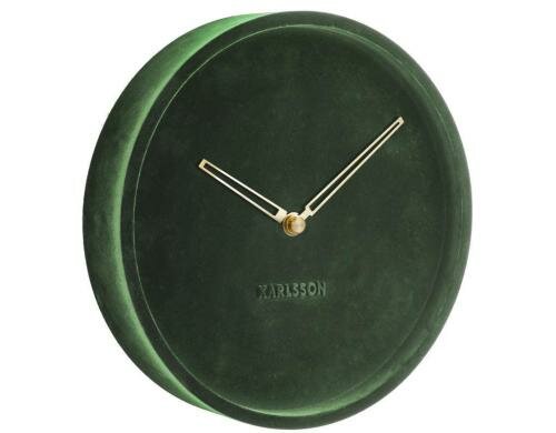 KARLSSON Wanduhr Lush, Samt, Dunkelgrün D: 30 cm, B: 6 cm, Exkl. 1 AA Batterien