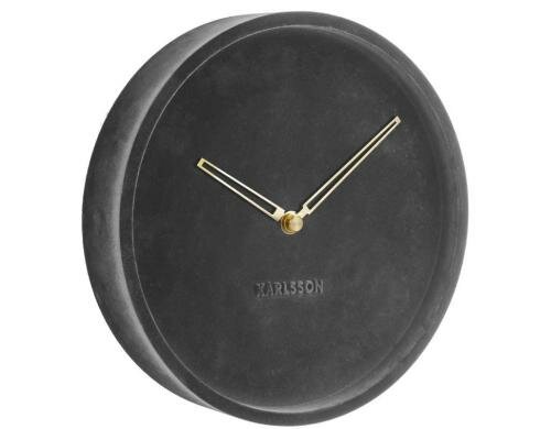 KARLSSON Wanduhr Lush, Samt, Dunkelgrau D: 30 cm, B: 6 cm, Exkl. 1 AA Batterien