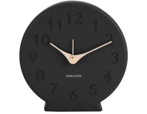 KARLSSON Wecker Sole Numbers, Schwarz matt 14 x 13.5 x 4.5 cm, Exkl. AA Batterien