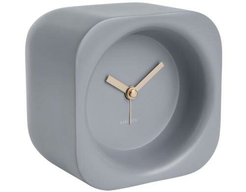 KARLSSON Wecker Chuncky, Grau, Polyresin 12 x 12 x 9.5 cm, Exkl. 1 AA Batterien