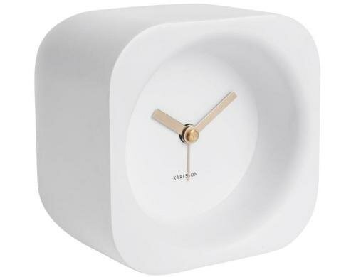 KARLSSON Wecker Chuncky, Weiss matt 12 x 12 x 9.5 cm, Exkl. 1 AA Batterien