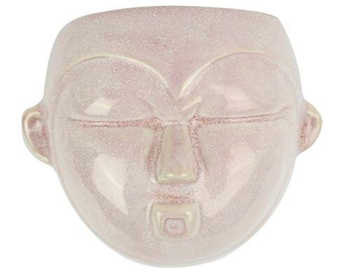 present time Wandblumentopf Maske, Rosa Keramik, 18.1 x 14.5 x 7.8 cm