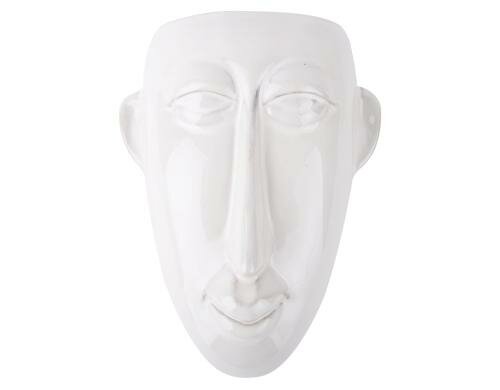 present time Wandblumentopf Maske, Weiss Keramik, 17.5 x 22.4 x 7.4cm