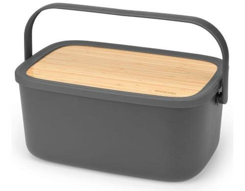Brabantia NIC Brotkasten dunkelgrau, Bambusholz