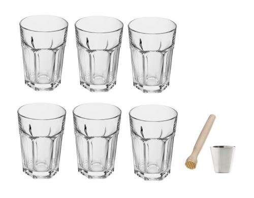 Royal L Mojitoglas mit Zubehör 400ml 8tlg 8tlg, DxH: 9x13cm