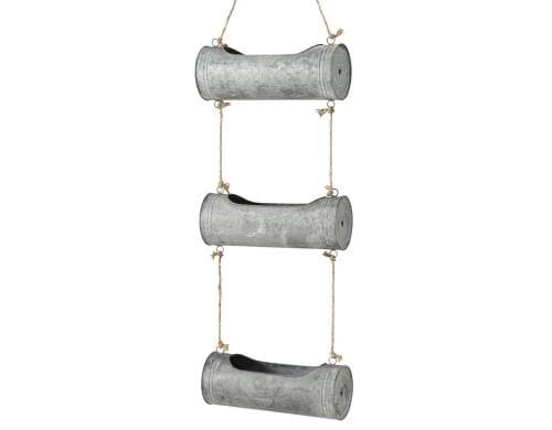 Pflanztopf Carlson, Indoor, H 96 cm, Metall, Grau