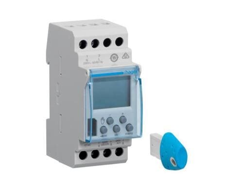 Hager Digital-Wochenschaltuhr mit Programmierschlüssel, 1 Wechsler, 16A
