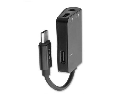 4smarts Aux Audio Splitter Digital USB Typ-C auf USB Typ-C & 3,5mm Aux
