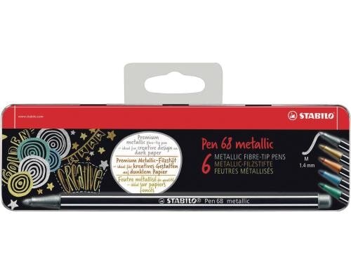 Stabilo Pen68 Metallic 6er Set Metalletui
