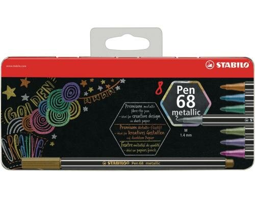 Stabilo Pen68 Metallic 8er Set Metalletui